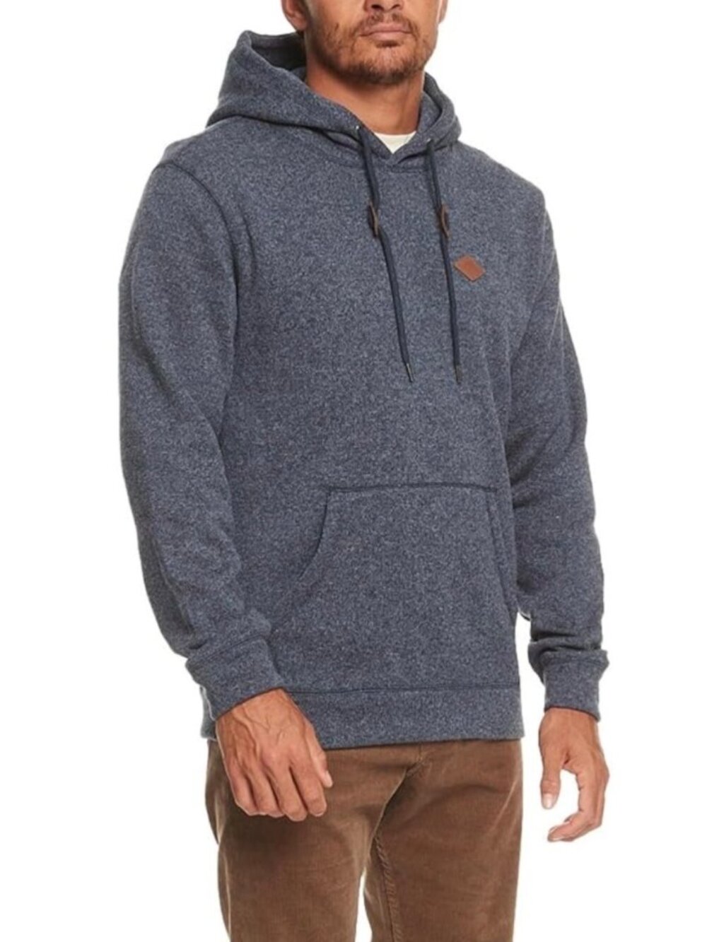 Quiksilver Hooded Sweatshirt Fleece L Blue Pocket Outdoor Activewear